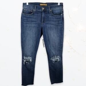 Joe's Jeans Distressed Holes Medium Wash Cropped Skinny Blue Denim Jeans W 27
